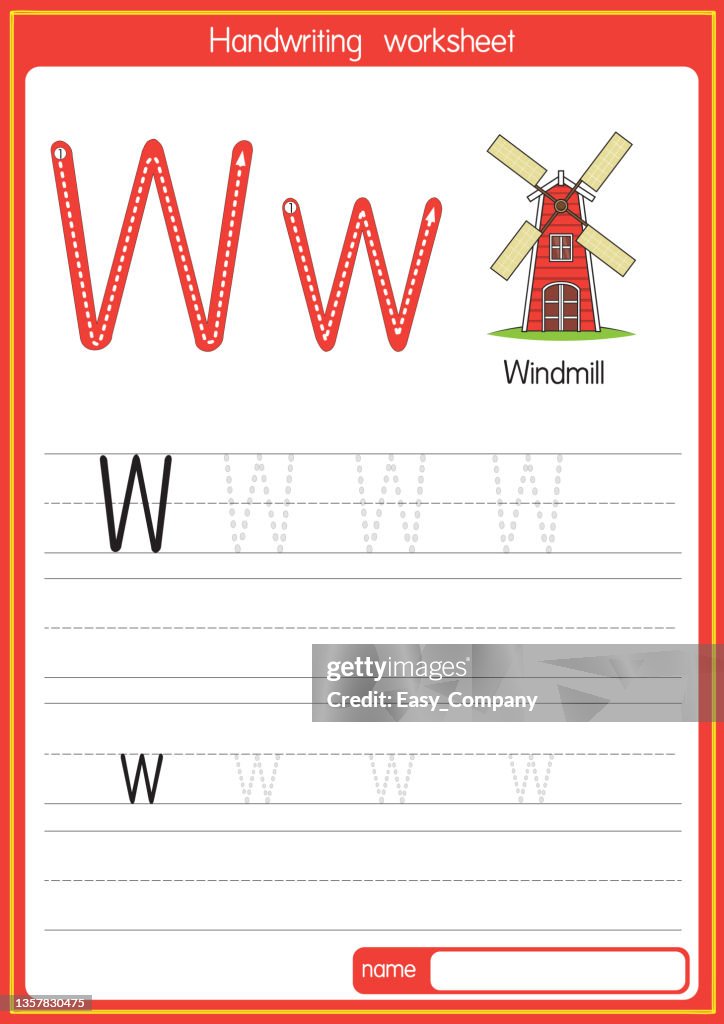 Letter R Windmill Vector Illustration Of Windmill With Alphabet Letter W Upper Case Or ...