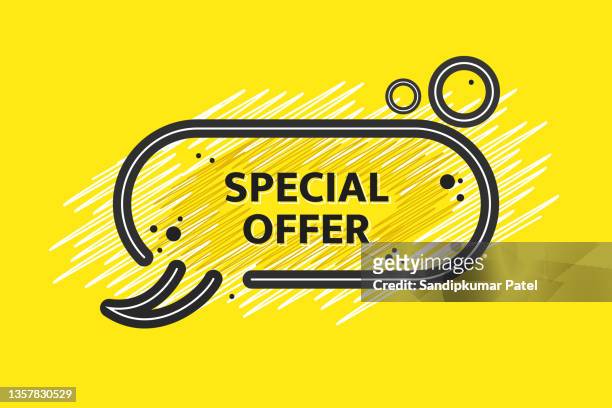 stockillustraties, clipart, cartoons en iconen met special offer yellow tag - affiche spectacle