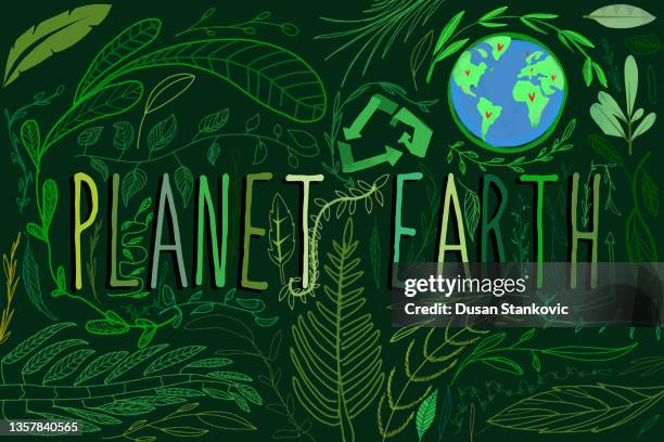 stockillustraties, clipart, cartoons en iconen met green planet earth - earth day