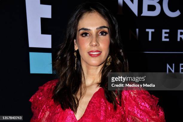 Sandra Echeverría poses for photos during the red carpet of People's Choice Awards at NBCUniversal Mexico on December 7, 2021 in Mexico City, Mexico.