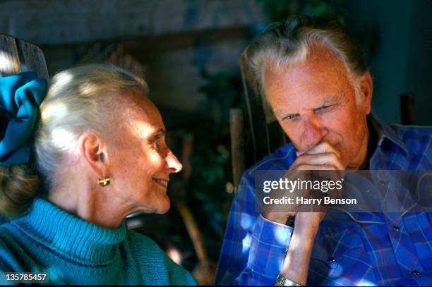 Reverend Billy Graham and wife Ruth Bell Graham are photographed for Life Magazine in 1994 at home in Montreat, North Carolina.