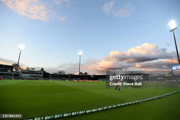 General View during the Men's Big Bash League match between the Hobart Hurricanes and the Sydney Sixers at University of Tasmania Stadium, on...