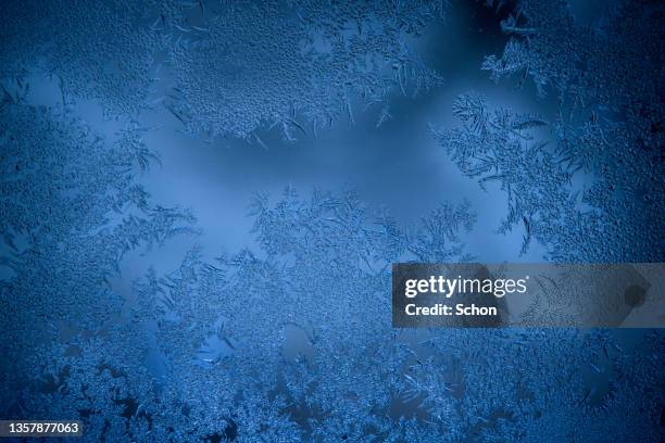 pattern in frost on a glass surface - frosted glass ストックフォトと画像
