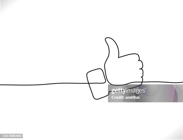 like line art - thumb emoji stock illustrations