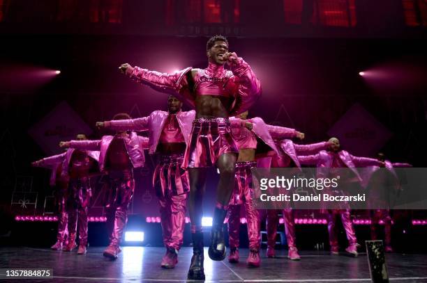 Lil Nas X performs onstage during iHeartRadio 103.5 KISS FM’s Jingle Ball 2021 Presented by Capital One at Allstate Arena on December 7, 2021 in...