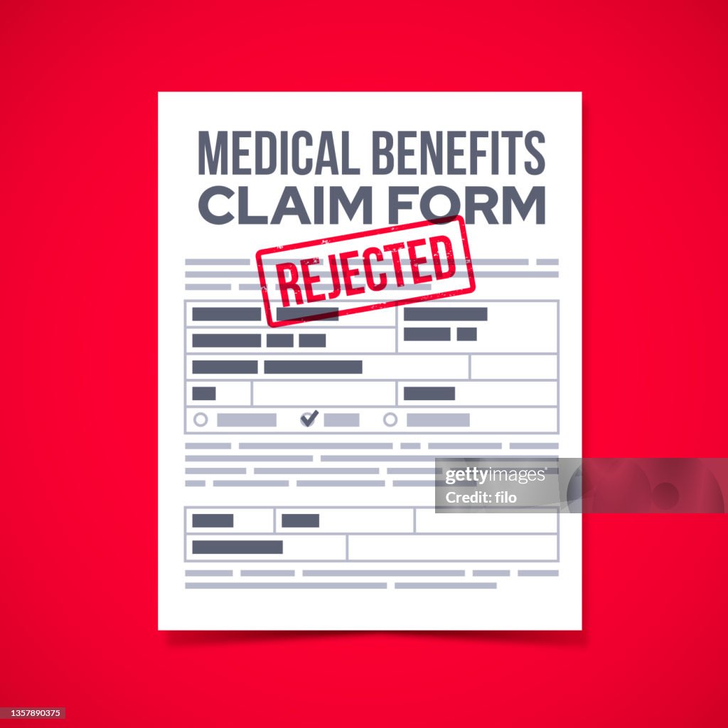 Medical Benefits Insurance Claim Rejected Stamp Form