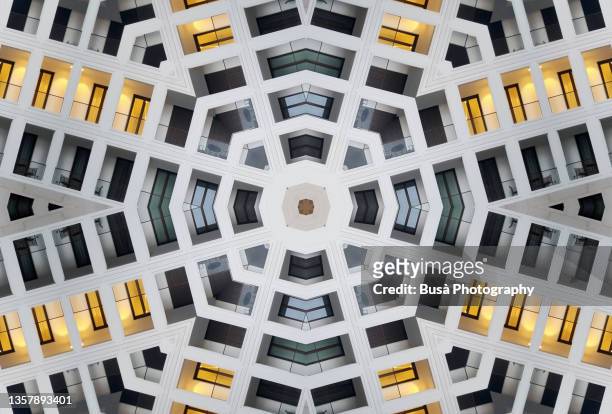 kaleidoscopic image of facade of modern building in berlin, germany - kaléidoscope photos et images de collection