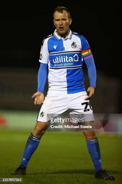 Glenn Whelan of Bristol Rovers during the Sky Bet League Two match between Bristol Rovers and Port Vale at Memorial Stadium on December 07, 2021 in...