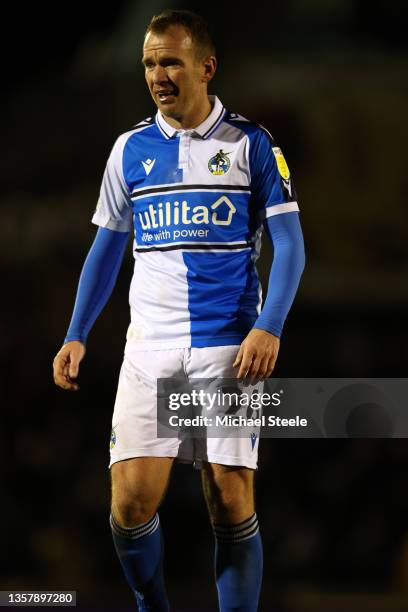 Glenn Whelan of Bristol Rovers during the Sky Bet League Two match between Bristol Rovers and Port Vale at Memorial Stadium on December 07, 2021 in...