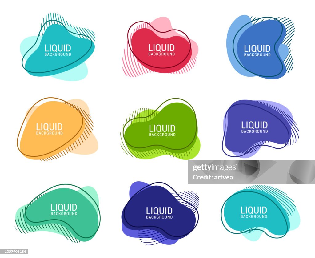 Abstract blotch shape. Liquid shape elements