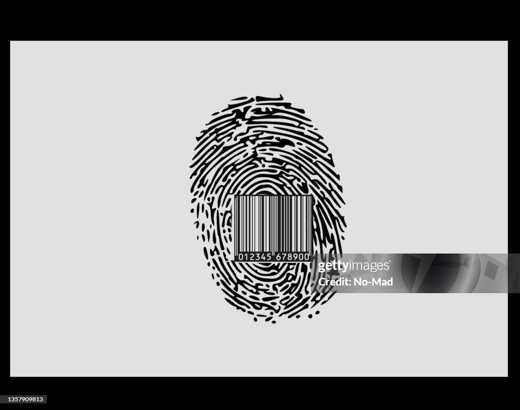 Finger Print With Barcode Fingerprint Identification System Scanning ...