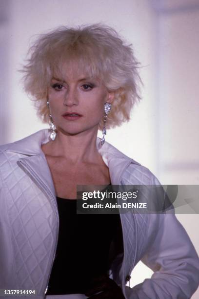 Portrait de l'actrice Isabelle Hupert, le 22 février 1985.