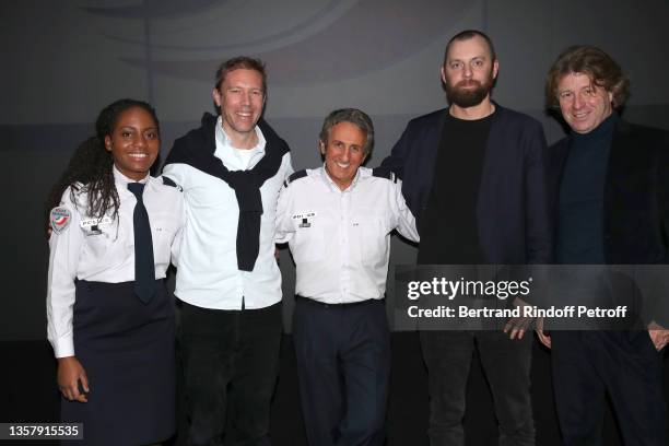 Actor Richard Anconina poses with the Danishs actor Jacob Cedergren and writer-director Gustav Moller of the film which was adapted for the theater...