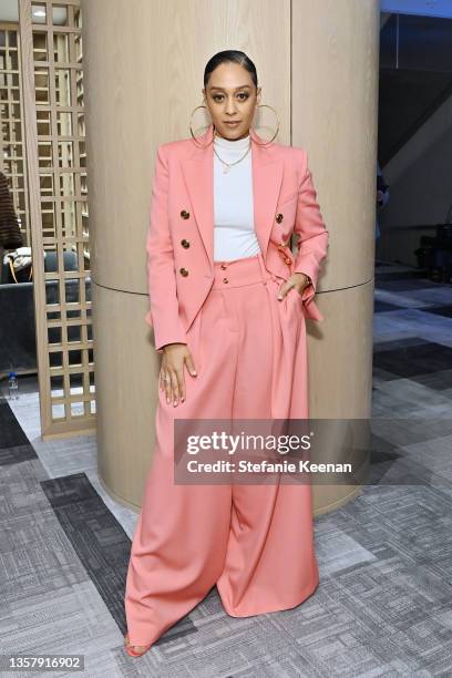 Tia Mowry attends The Hollywood Reporter 2021 Power 100 Women in Entertainment, presented by Lifetime at Fairmont Century Plaza on December 08, 2021...