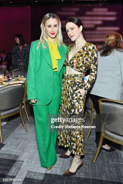 Maria Bakalova and Rachel Brosnahan attend The Hollywood Reporter 2021 Power 100 Women in Entertainment, presented by Lifetime at Fairmont Century...