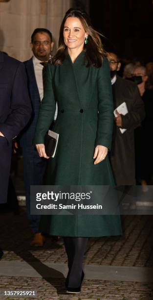 Pippa Middleton attends the "Together at Christmas" community carol service on December 08, 2021 in London, England.