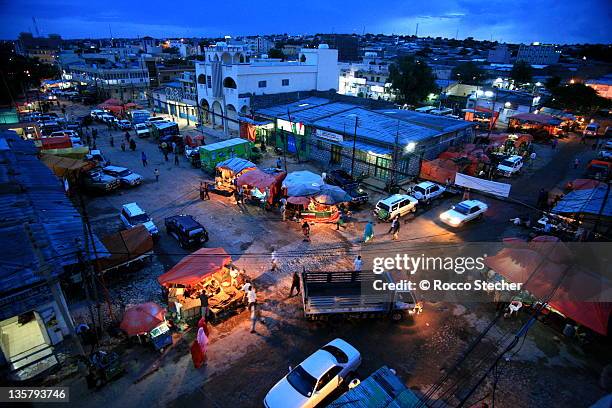 night view seen from rooftop in hargeisa - hargeisa stock pictures, royalty-free photos & images