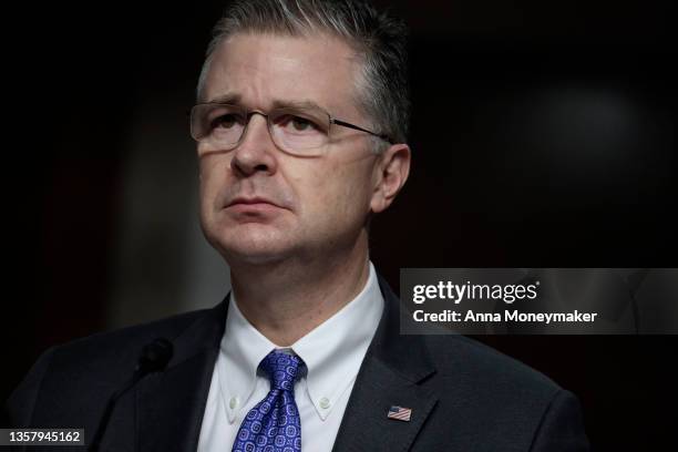 Assistant Secretary of State for East Asian and Pacific Affairs Daniel Kritenbrink speaks at a hearing with the Senate Foreign Relations Committee on...