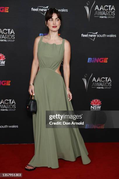 Charlotte Best arrives ahead of the 2021 AACTA Awards Presented by Foxtel Group at the Sydney Opera House on December 08, 2021 in Sydney, Australia.