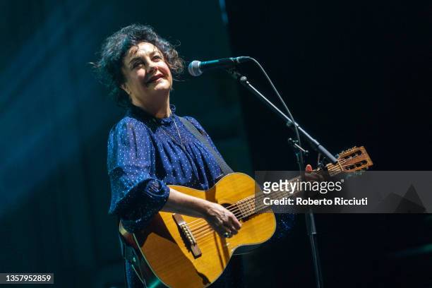 Lorraine McIntosh of Deacon Blue performs on stage at Usher Hall on December 08, 2021 in Edinburgh, Scotland.