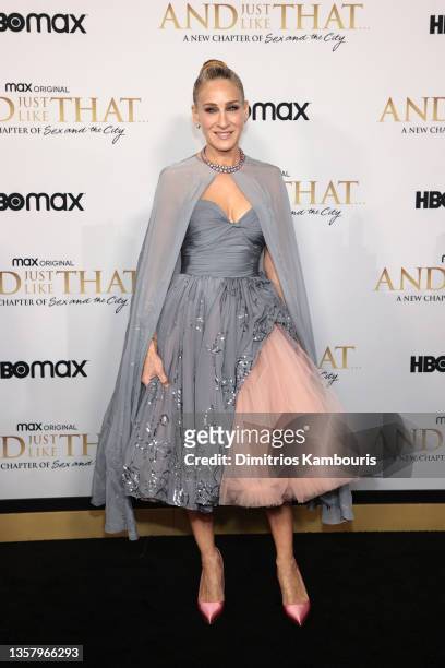 Sarah Jessica Parker attends HBO Max's premiere of "And Just Like That" at Museum of Modern Art on December 08, 2021 in New York City.