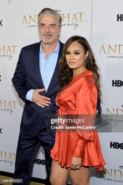 Chris Noth and Tara Wilson attend HBO Max's "And Just Like That" New York Premiere at Museum of Modern Art on December 08, 2021 in New York City.