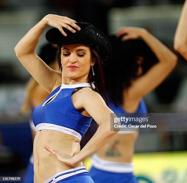 Real Madrid's Cheerleader in action during the 2011-2012 Turkish Airlines Euroleague Regular Season Game Day 9 between Real Madrid v Partizan mt:s...