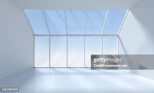 3d rendering exhibition background - empty office window stock pictures, royalty-free photos & images