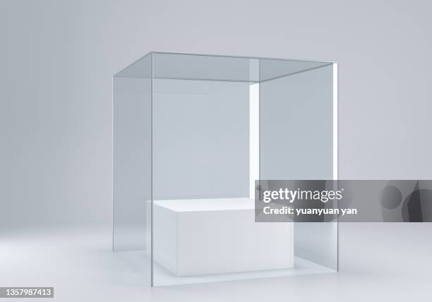 3d rendering exhibition background - box container ストックフォトと画像