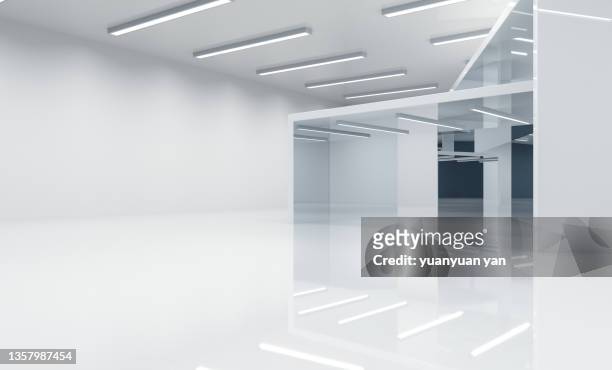 3d rendering exhibition background - showroom stock-fotos und bilder