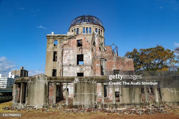 General view of the A-Bomb Dome on December 03, 2021 in Hiroshima, Japan.