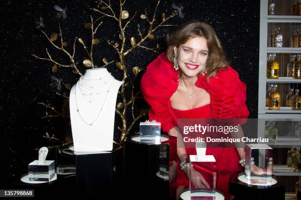 Natalia Vodianova attends 'A Russian Fairy Tale' Jewelry Launch Cocktail at Guerlain Boutique on December 14, 2011 in Paris, France.