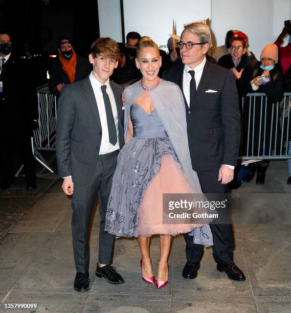 Sarah Jessica Parker, James Wilkie Broderick and Matthew Broderick attend the NY Premiere of 'And Just Like That' on December 08, 2021 in New York...