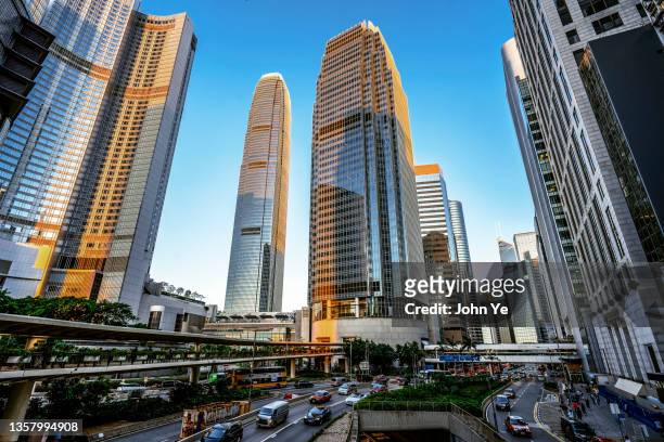 the international financial center in hong kong island - ifc centre stock pictures, royalty-free photos & images