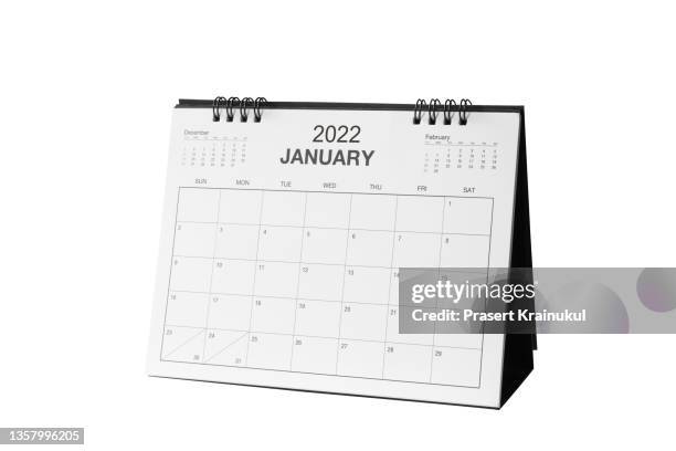 january. monthly dest calendar  for 2022 year - january stock-fotos und bilder