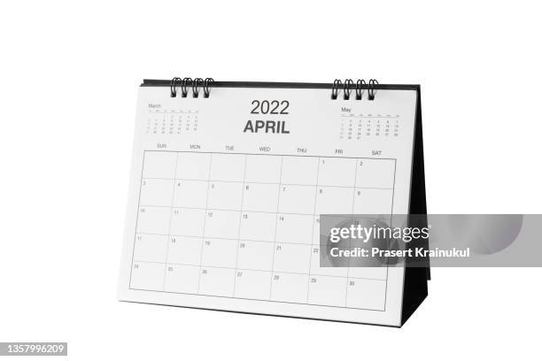 april. monthly dest calendar  for 2022 year - week four bildbanksfoton och bilder