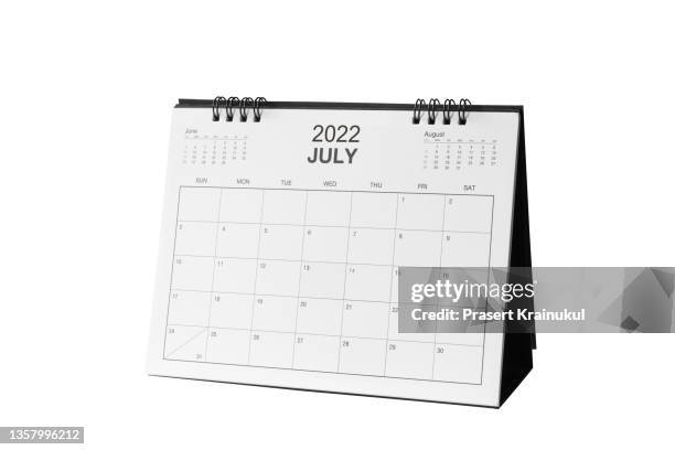 july. monthly dest calendar  for 2022 year - week seven stock pictures, royalty-free photos & images