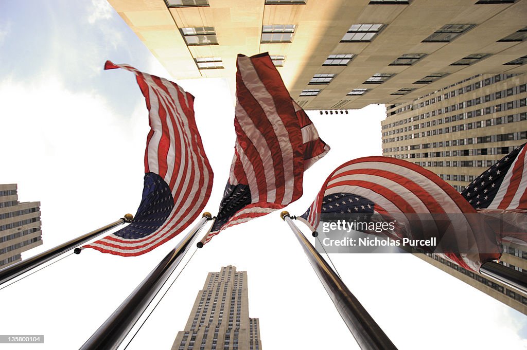 Flags at Rockerfeller Square