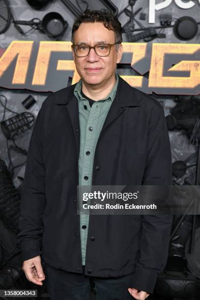 Fred Armisen attends the red carpet premiere & party for Peacock's new comedy series "MacGruber" at California Science Center on December 08, 2021 in...