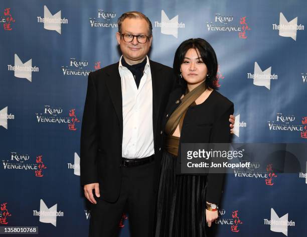 Adam T. Bernard and Tiffany Wu attend “Road Of Vengeance” Premiere Screening at The Montalban on December 08, 2021 in Hollywood, California.