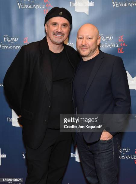 Fred Fontana and Michael Becker attend “Road Of Vengeance” Premiere Screening at The Montalban on December 08, 2021 in Hollywood, California.