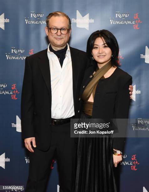 Adam T. Bernard and Tiffany Wu attend “Road Of Vengeance” Premiere Screening at The Montalban on December 08, 2021 in Hollywood, California.