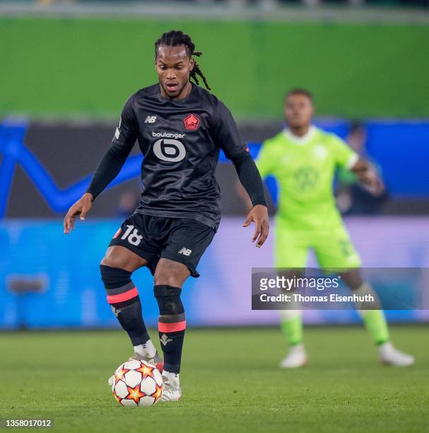 Renato Junior Luz Sanches of Lille in action during the UEFA Champions League group G match between VfL Wolfsburg and Lille OSC at Volkswagen Arena...