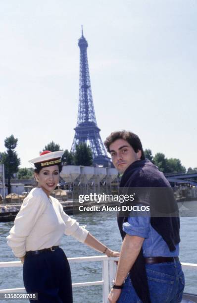Lynn Marshall Von Furstenberg et Tyrone Power Jr. À Paris, le 30 juillet 1986.