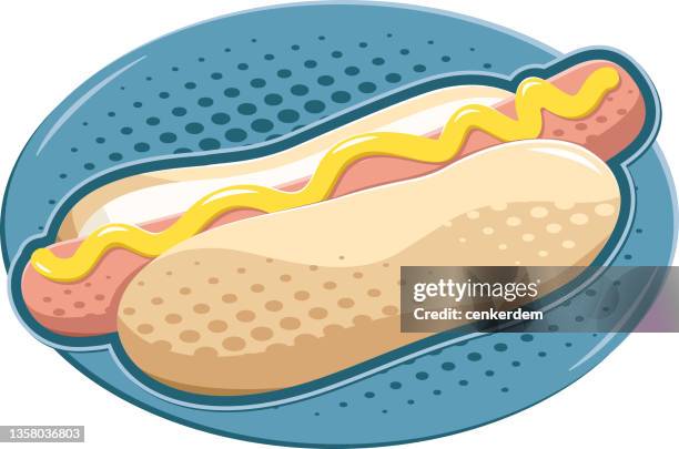 hot dog - processed meat isolated stock illustrations