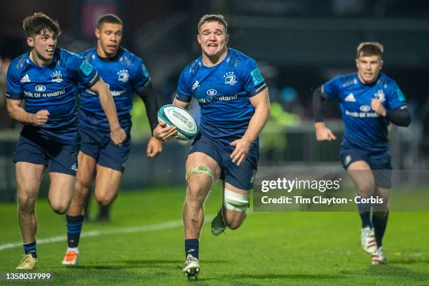 November 27: Scott Penny of Leinster in action during the Leinster V Ulster, United Rugby Championship match at RDS Arena on November 27th, 2021 in...