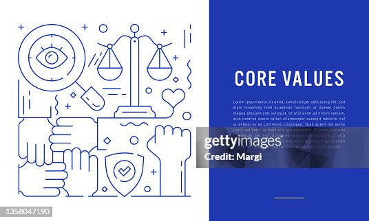 Core Values Drawing Example Core Values Editable Stroke Line Illustration High-Res Vector Graphic ...