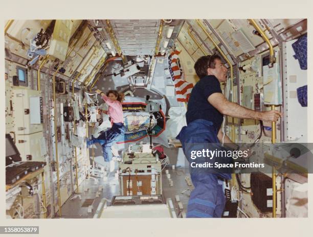 Kidd Rding Inside A Shuttle Inside A Space Shuttle Living Quarters