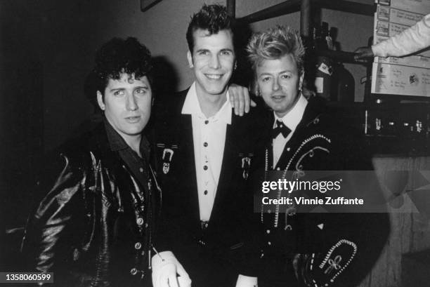 American rockabilly band Stray Cats attend the Roy Orbison Tribute Gala, held at the Universal Amphitheater in Los Angeles, California, 24th February...