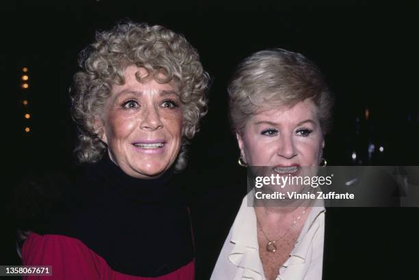 American actress, comedian and singer Betty Hutton and American singer Margaret Whiting attend a rehearsal for 'Jukebox Saturday Night' in New York...